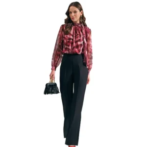 Flare fit wide leg pants in a flattering high-waisted cut, offering comfort and style for everyday wear